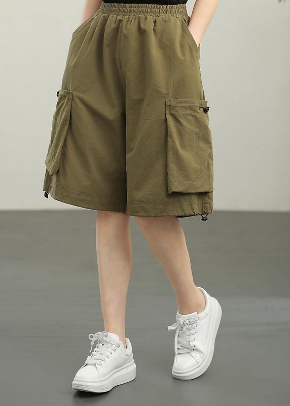 Casual Green High Waist hot pants Summer