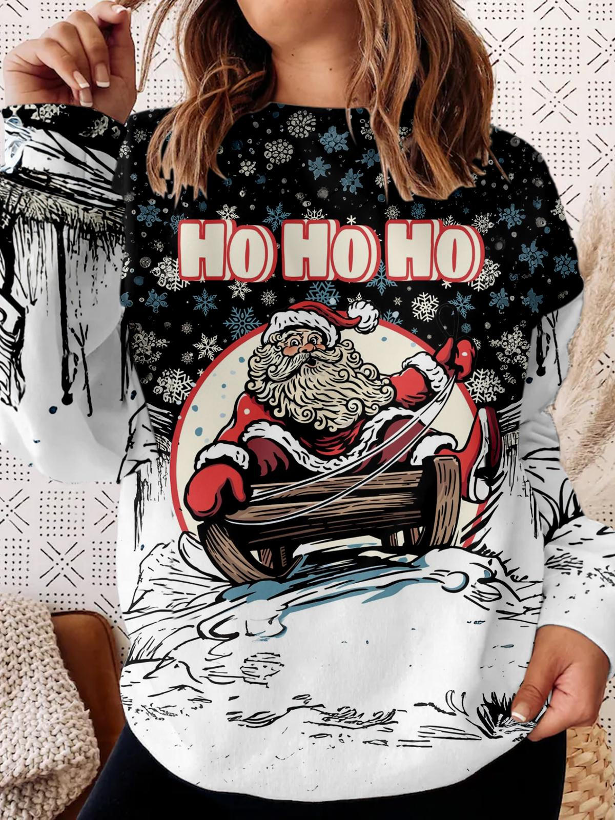 Ho Ho Ho Skiing Santa Long Sleeve Top